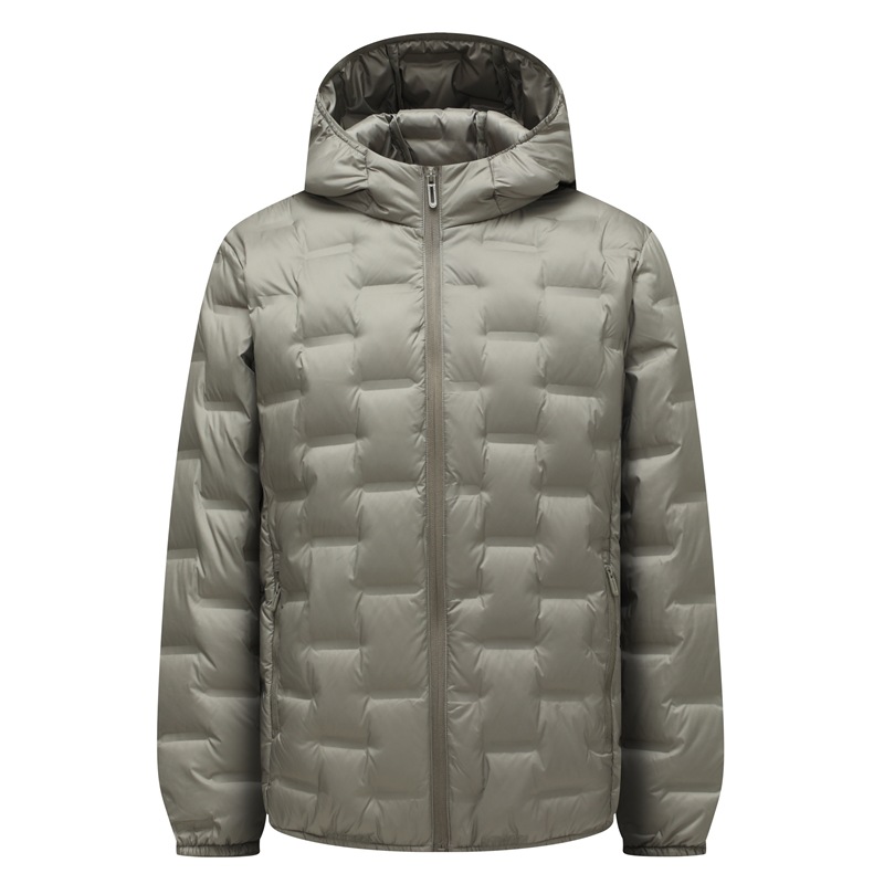 Tiktok Hot Sale Solid Double Layer Fabric Double Layer Adhesive Hooded Men's Down jacket Winter Casual Men's Warm Jacket