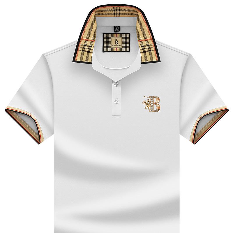 Paul's genuine branded men's summer men's T-shirt with a collar, dad's loose and casual ice silk polo shirt, men's