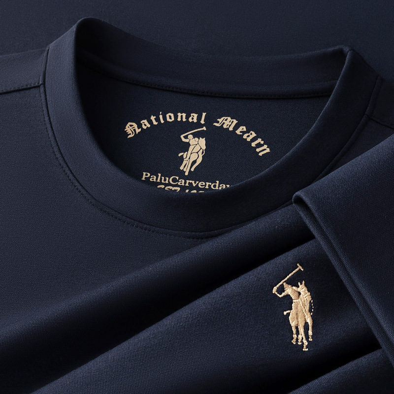 Light luxury men's long sleeved air tail T-shirt, casual and comfortable hoodie, men's high-end long sleeved pullover sweater, versatile and trendy T-shirt